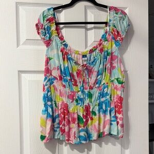 Old Navy Colorful Floral Blouse